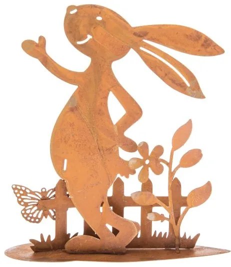 Kovový zajac 11x11,5x3 cm