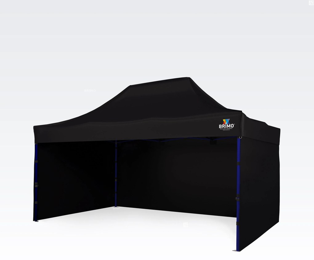 BRIMO Nožnicový párty stan EXCLUSIVE oceľ 3x4,5 m s 3 stenami čierny