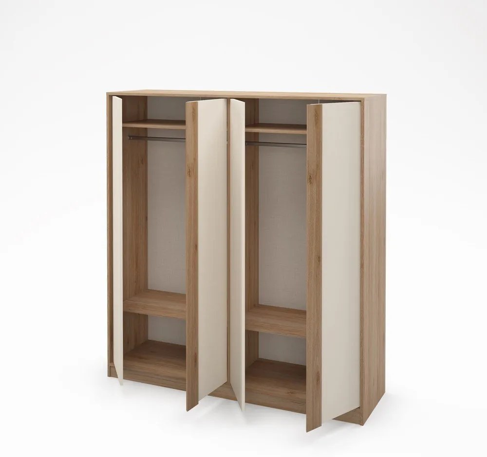 Šatníková skriňa v dekore duba v krémovo-prírodnej farbe 180x197,5x53 cm Dennis – Marckeric