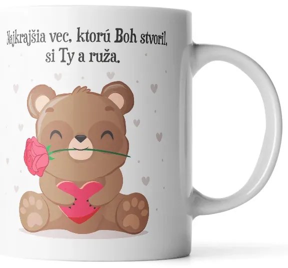 Sablio Hrnček Najkrajšia vec, ktorú Boh stvoril, si Ty a ruža - 890 ml - XXL