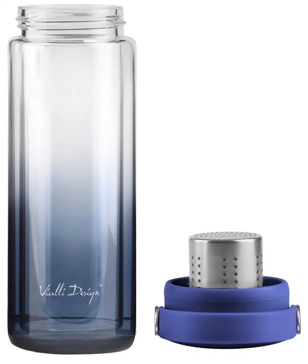 Modrá sklenená fľaša 350 ml Fuori – Vialli Design