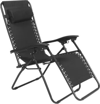 Polohovateľné záhradné kreslo Hannover, čierne%