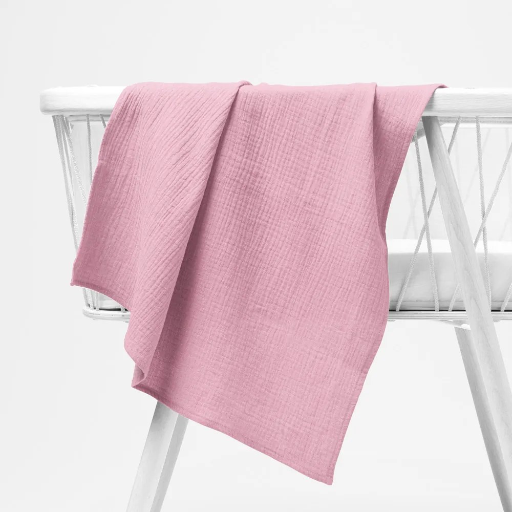 Biante Mušelínová plienka/dečka MSN-040 Ružová - ZVÝHODNENÁ SADA 3 KS 100x100 cm - Sada 3 ks