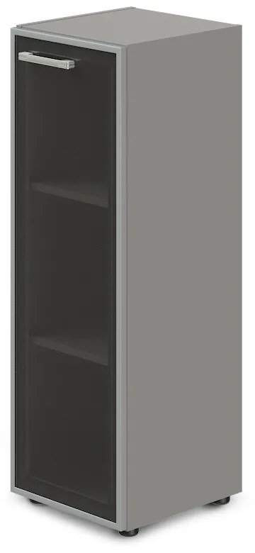 Stredná úzka skriňa TopOffice, pravá, 39,9 x 40,4 x 119,5 cm, sivá