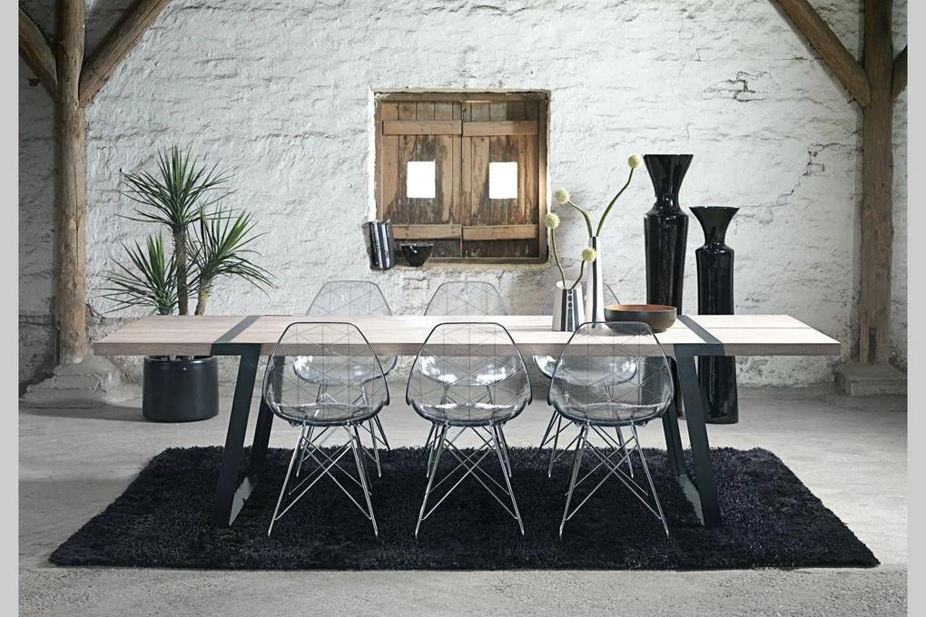 Jedálenský stôl Annie 290 -410cm / biela-čierna