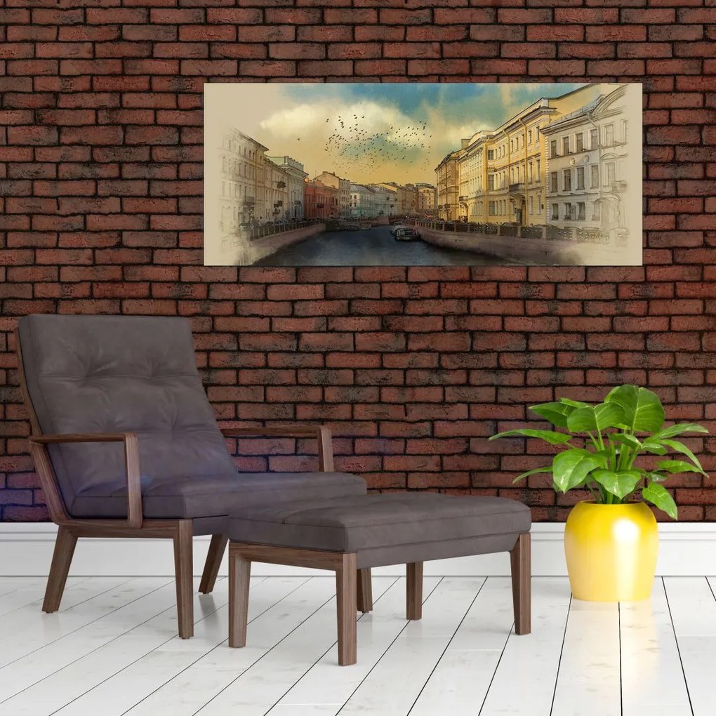 Obraz - Moyka rieka, Petrohrad, Rusko (120x50 cm)