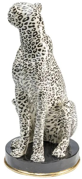 Cheetah dekorácia biela/čierna 54cm