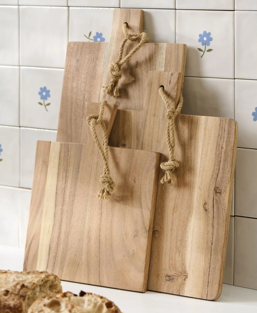 Ib Laursen Drevená doska na krájanie Accacia Wood / Rope handle Large
