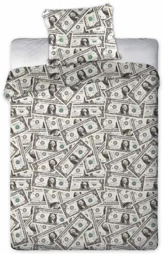 Bavlnená posteľná bielizeň s motívom dolárov