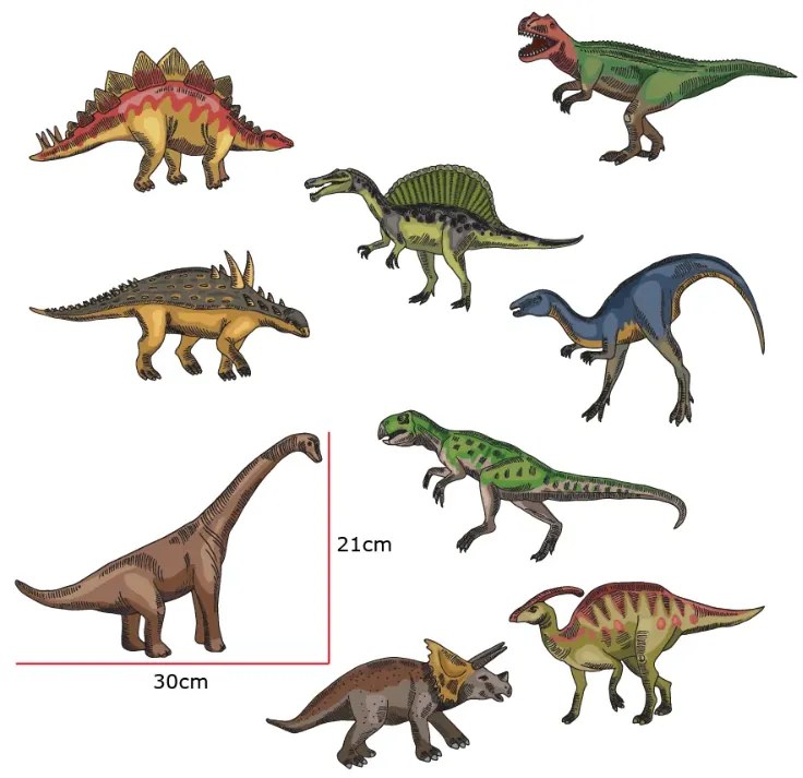 Veselá Stena Samolepka na stenu na stenu Dinosaury