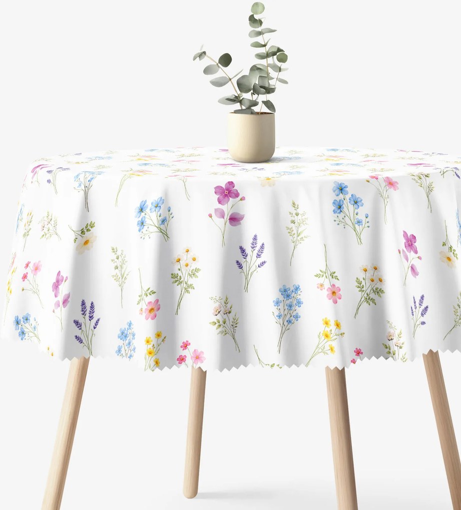 Goldea okrúhly teflónový obrus - kvetinová záhrada Ø 110 cm