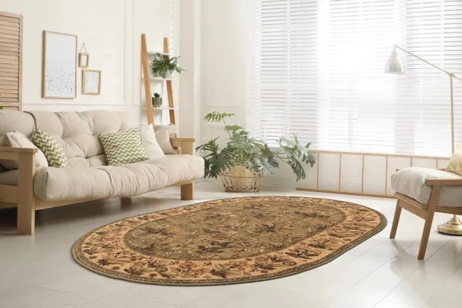 Koberec  Agnella Isfahan Olandia olivový ovál