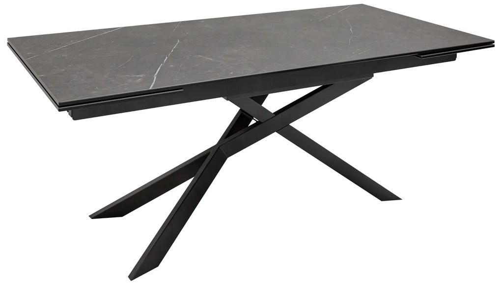 Rozťahovací jedálenský stôl EUPHORIA v grafitovom keramickom vzhľade