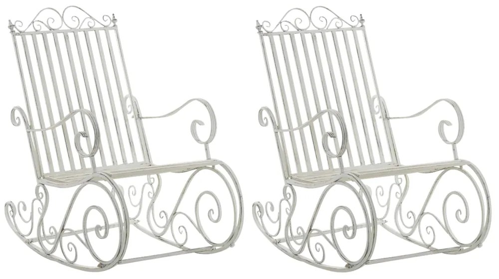 Kovové hojdacie kreslo Smile (SET 2 ks) - Biela antik