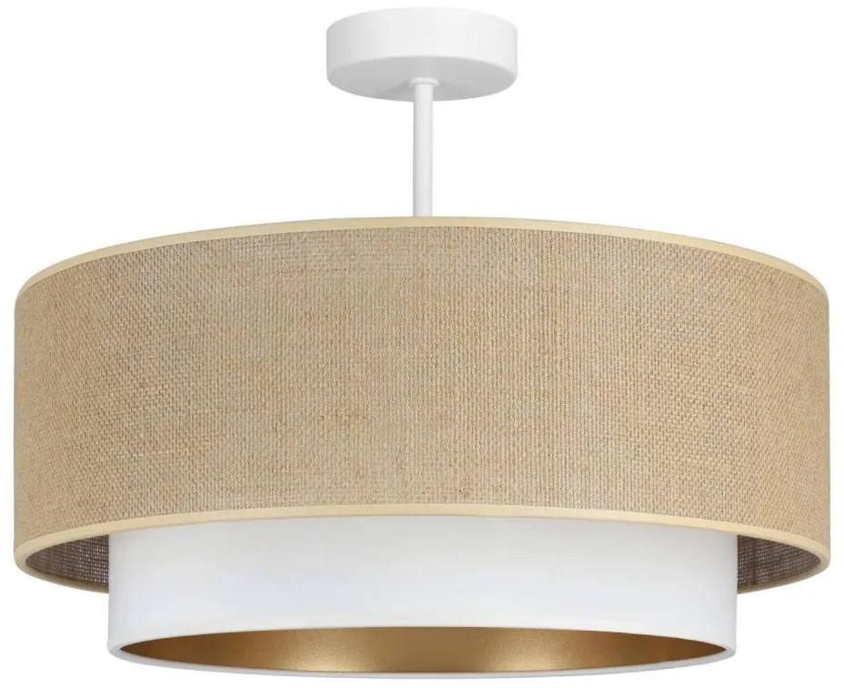 Prisadený luster SARTA 1xE27/60W/230V biela/juta