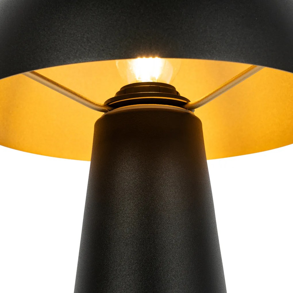Vonkajšia stojaca lampa čierna 50 cm - Mushroom