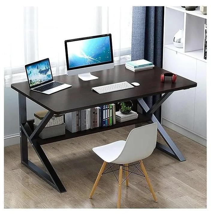SLEYER STL04CZ Počítačový a kancelársky stôl s policou 80 x 40 cm - čierna farba