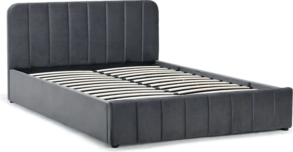 Noela Čalúnená posteľ s úložným priestorom tmavo šedá AVENA 140