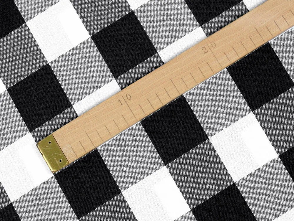 Biante Bavlnený záves Olivia OL-004 Čierno-biela kocka veľká 140x260 cm