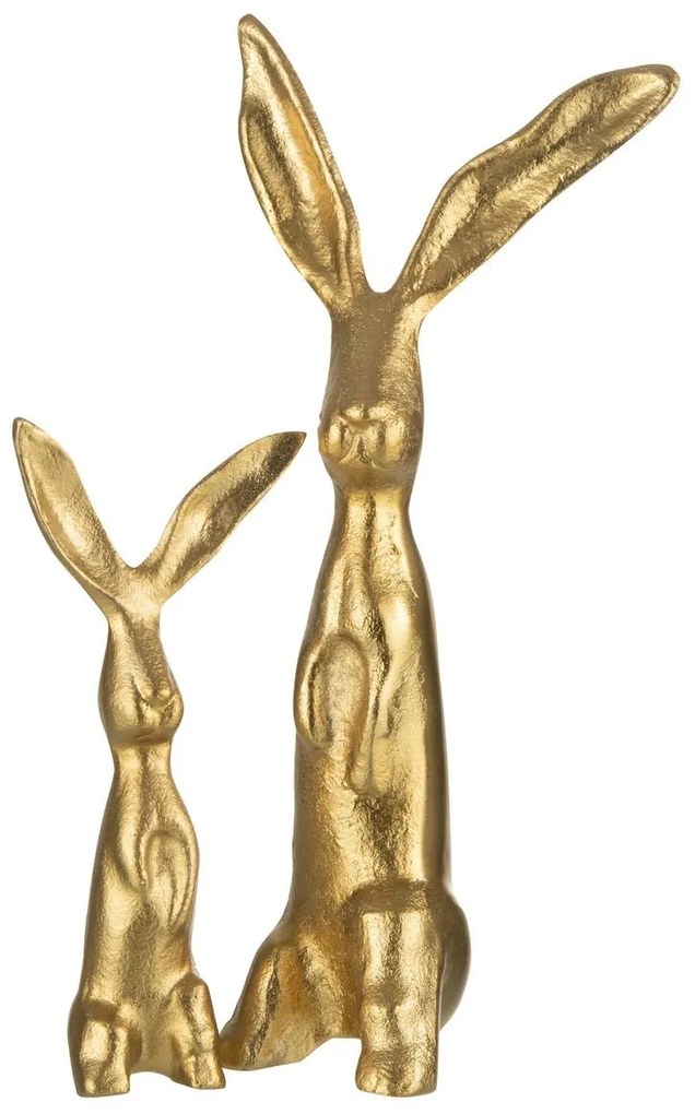 Zlatý raw kovový zajac Rabbit gold S - 10*5*20cm