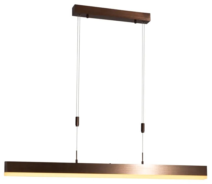 Nastaviteľná závesná lampa tmavá bronz vrátane stmievateľného LED - Lamba