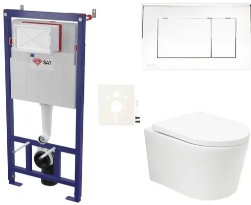 Závesný wc set SAT BREVIS do ľahkých stien / predstenová vírové splachování SIKOSSBRTOR21K, 1 ks