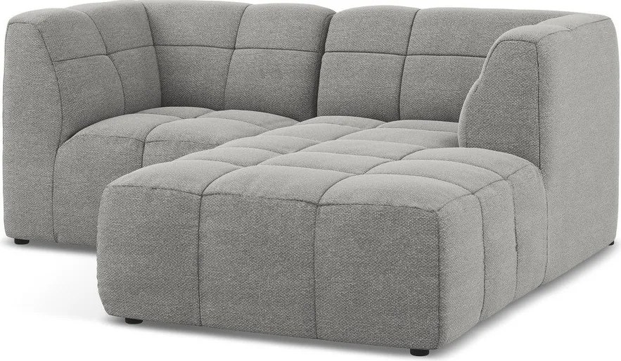 Sivá rohová pohovka z textílie buklé (pravý roh/s leňoškou) Aloha – Makamii