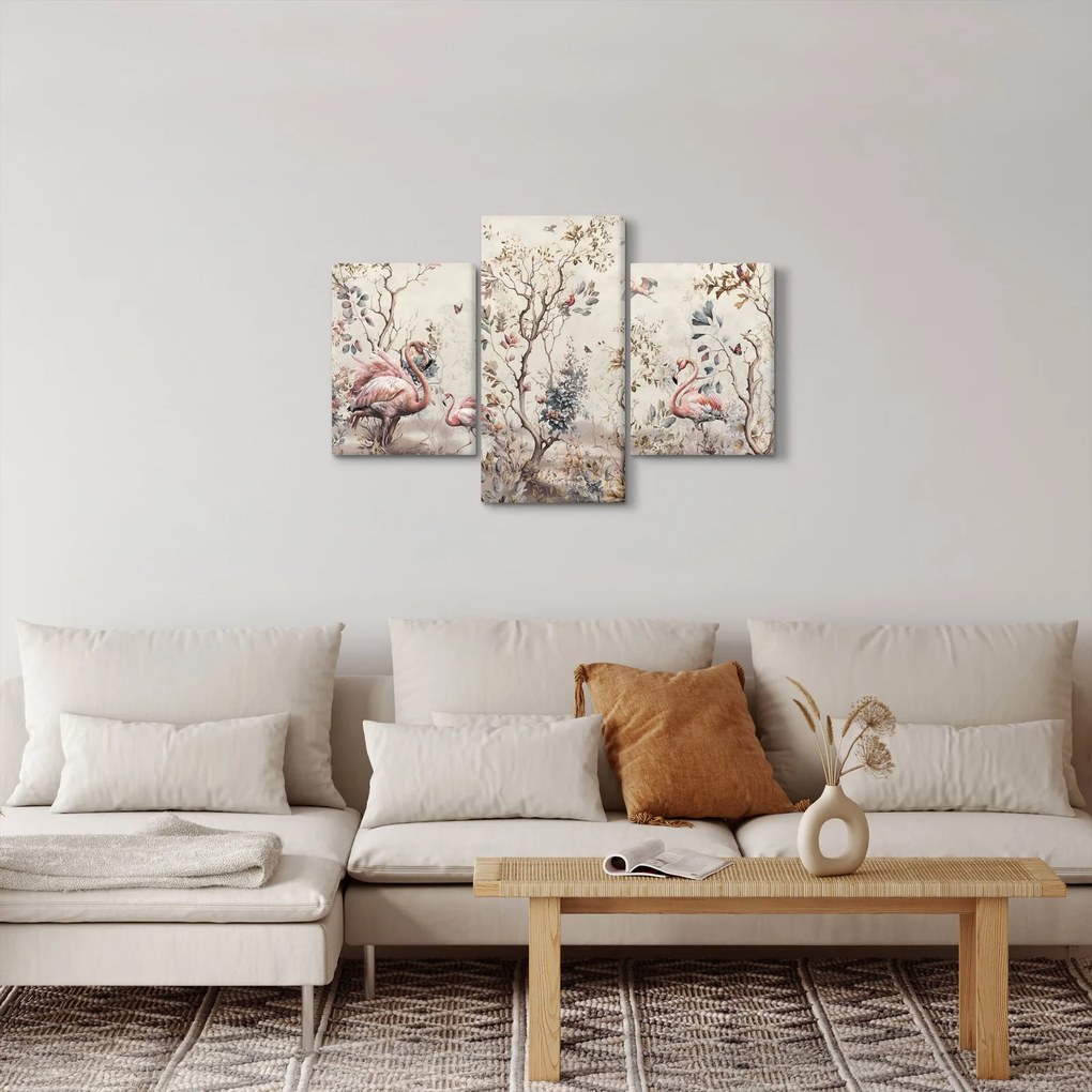 Obraz - Kresba plameniakov (90x60 cm)