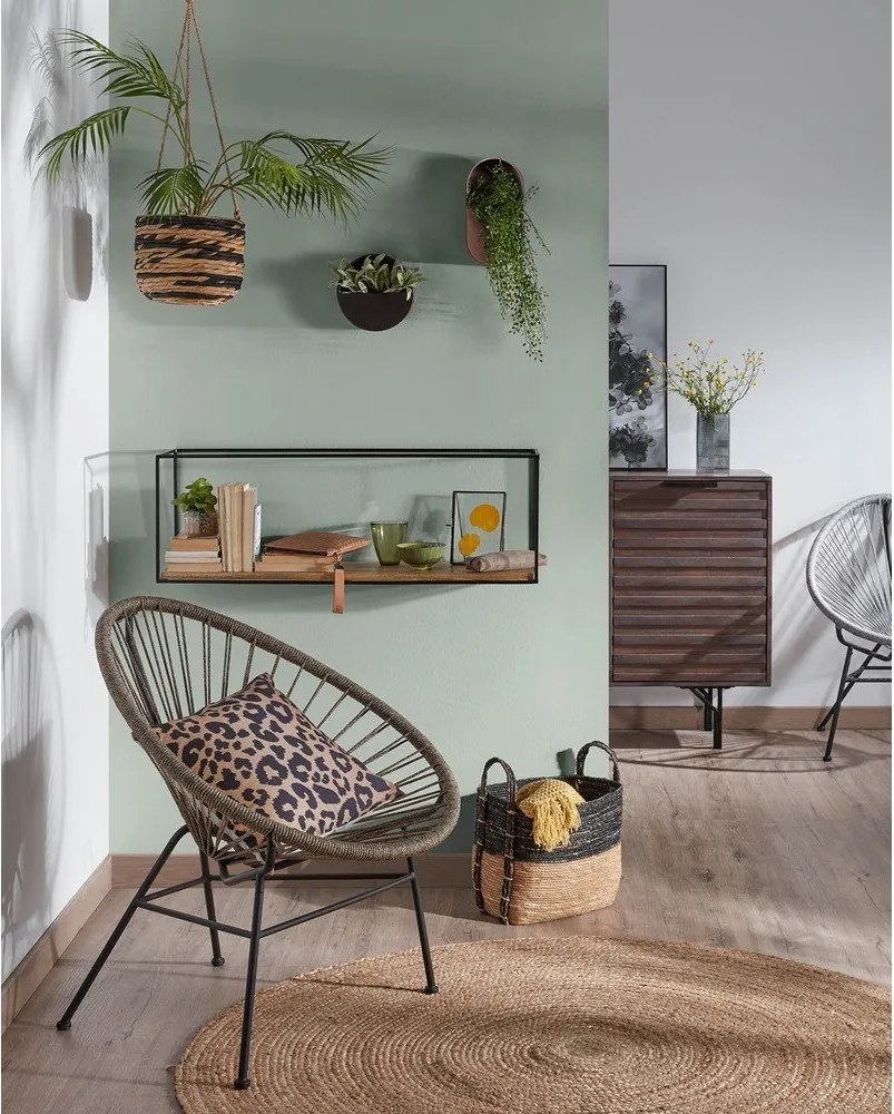 Čierna/v prírodnej farbe polica z jedlového dreva 90 cm Elisha – Kave Home