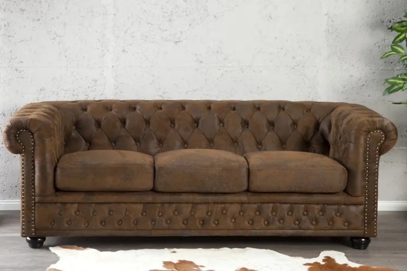 Sedačka CHESTERFIELD 3-sedačka vintage štý