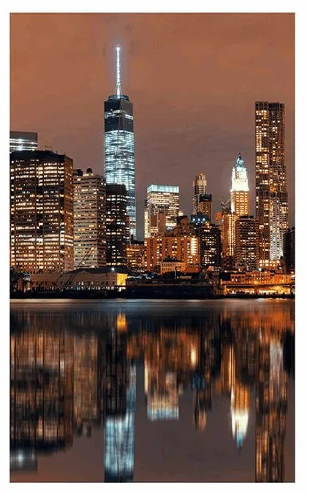 Plagát s paspartou odraz Manhattanu vo vode - 20x30 silver