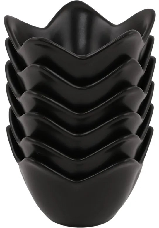 Sada 6 keramických misiek Lotus, 11,8 cm, čiernafarba