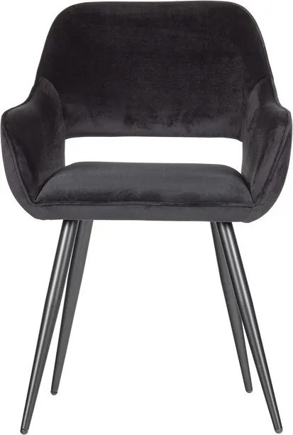 Čierne čalúnené jedálenské kreslá v súprave s podrúčkami 2 ks Jelle – WOOOD