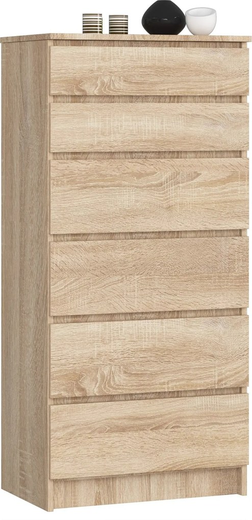 Komoda Kuba 60 cm - 6 zásuviek dub sonoma