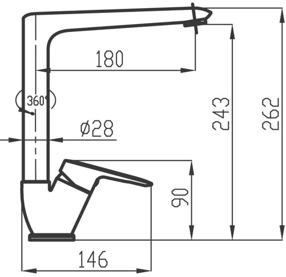 Novaservis - Drezová batéria METALIA 26,2 cm lesklý chróm
