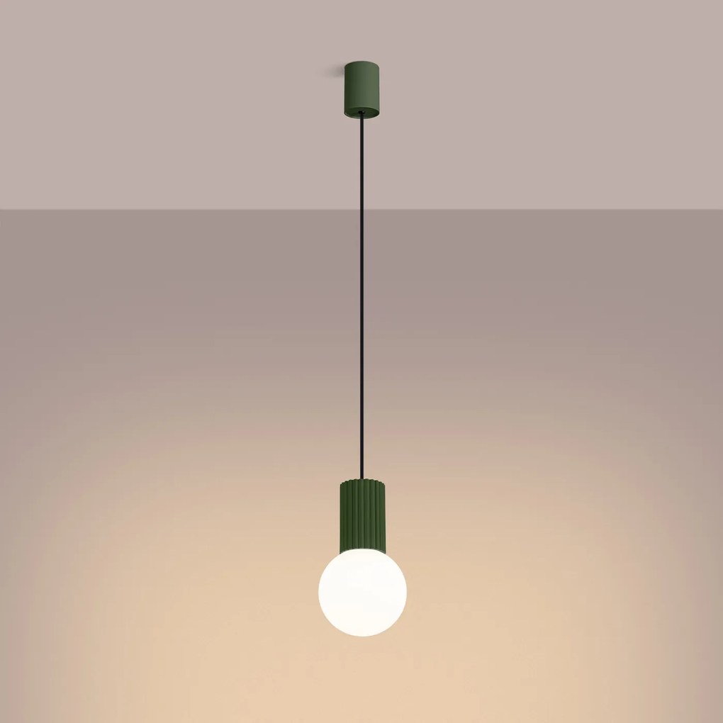 Závesné svietidlo Halo, 1x biele sklenené tienidlo, og