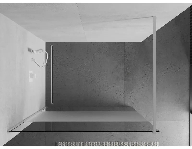 Mexen Kioto, Walk-In sprchová zástena 90 x 200 cm, 8mm sklo číre/námraza, biely profil, 800-090-101-20-35