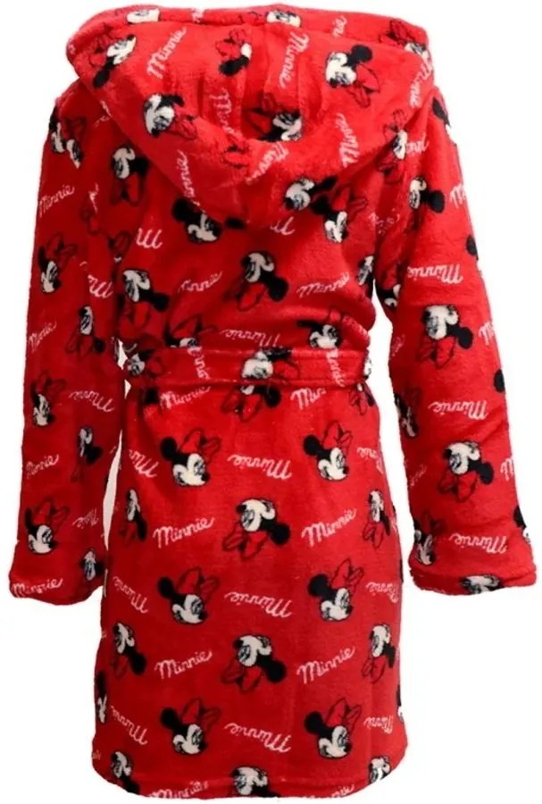 Detský / dievčenský župan s kapucňou Minnie Mouse - Disney - červený, 110 / 116