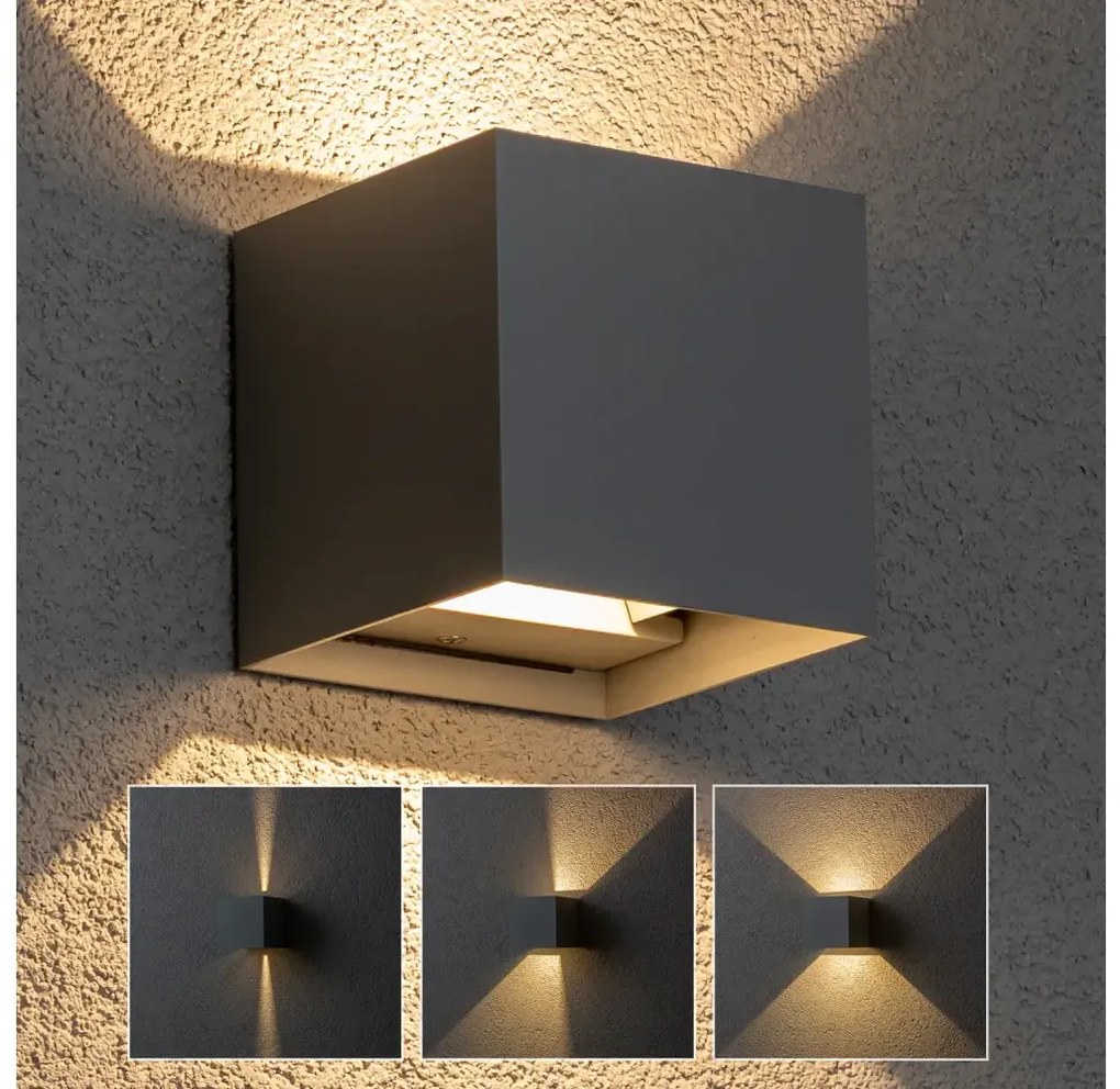 Brilagi - LED Vonkajšie nástenné svietidlo CUBE LED/6W/230V šedá IP54 BG0988
