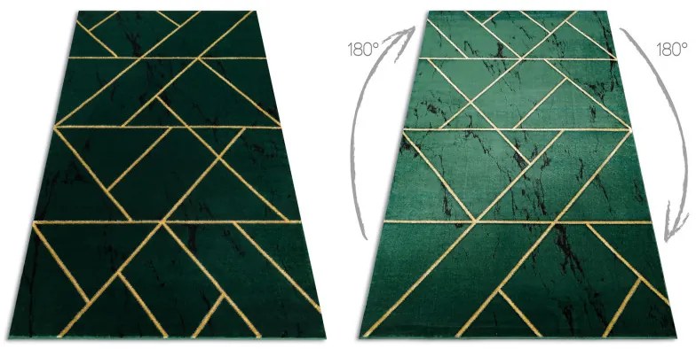 Dywany Łuszczów Kusový koberec Emerald geometric 1012 green and gold - 180x270 cm