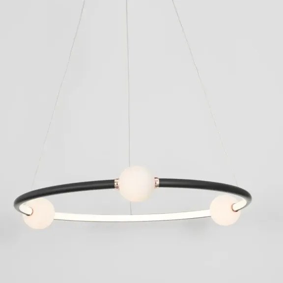 LED luster Celia 64 čierne s diaľkovým ovládaním