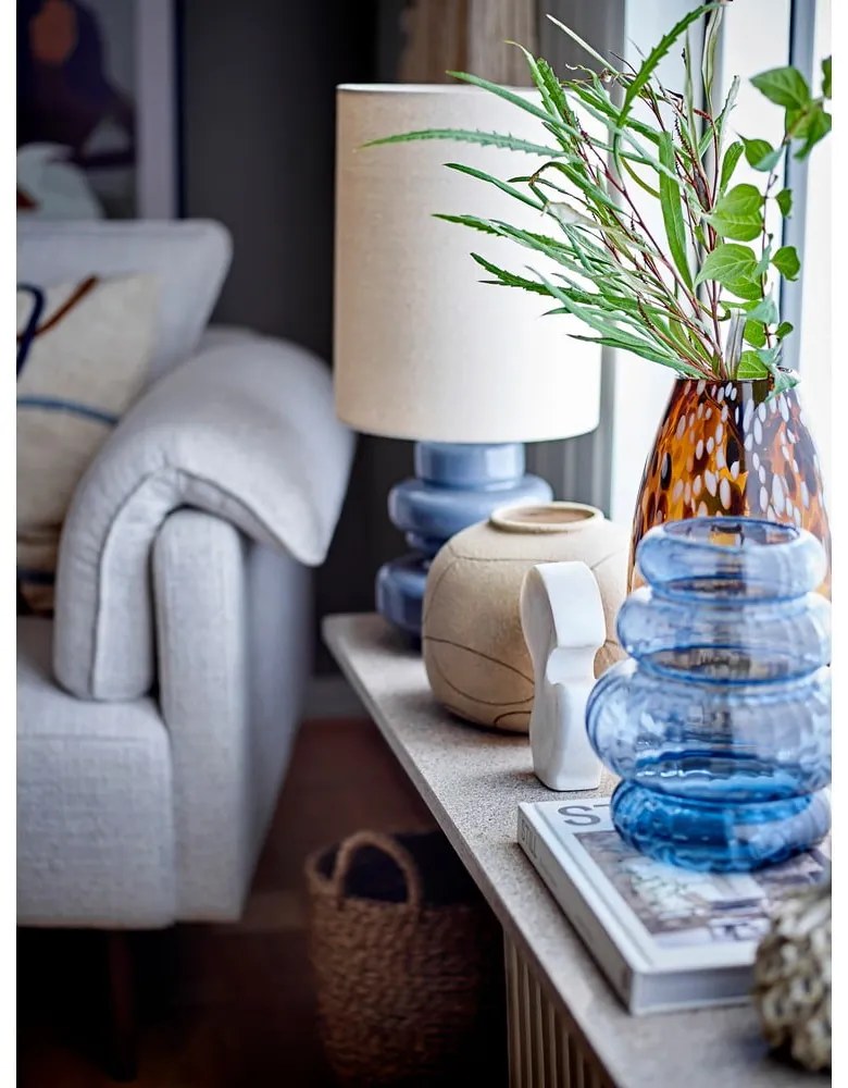 Modrá stolová lampa s textilným tienidlom (výška 51 cm) Fabiola – Bloomingville