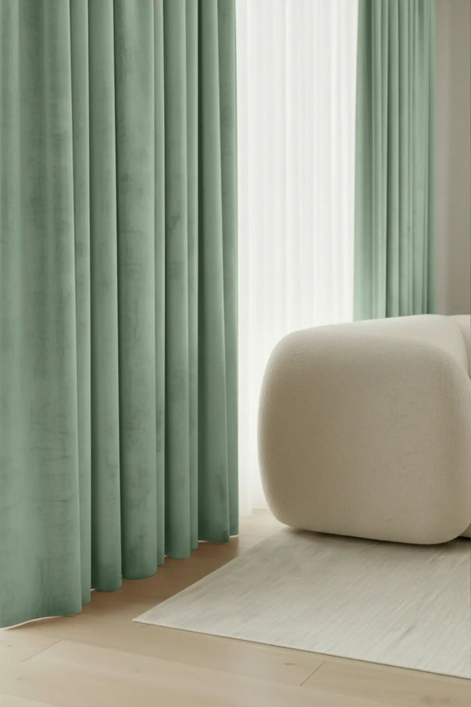 Velúrový záves SOFT VELVET šalviový Rozmer: 140x270 cm