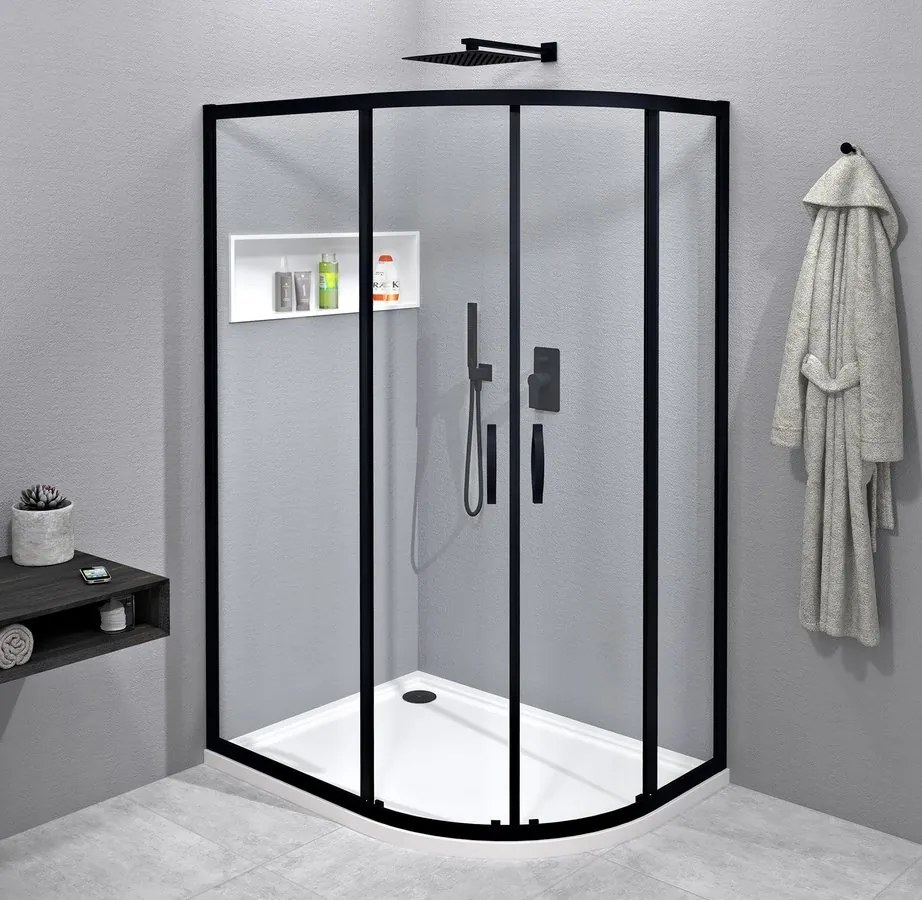 Gelco Gelco, SIGMA SIMPLY BLACK obdĺžniková sprchová zástena 1000x900 mm, L/P varianta, rohový vstup, GS2110BGS2190B