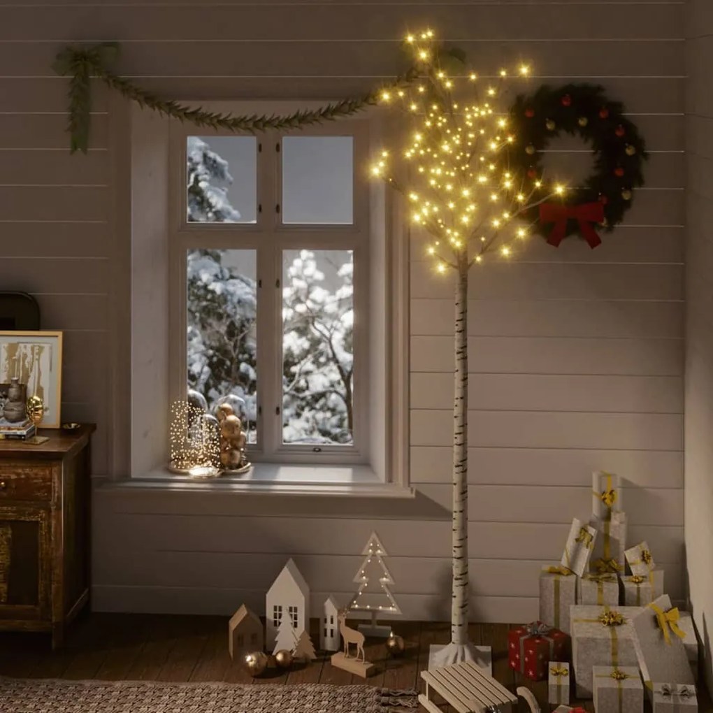 vidaXL Vianočný stromček 200 LED 2,2 m biela vŕba vnútorný vonkajší