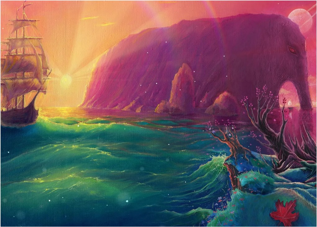 Obraz - Olejomaľba, Plavba do fantastickej ríše (70x50 cm)