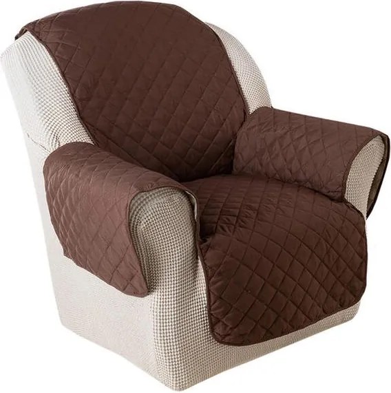 Prikrývky s opierkami béžová/hnedá kreslo - sedák 57 cm