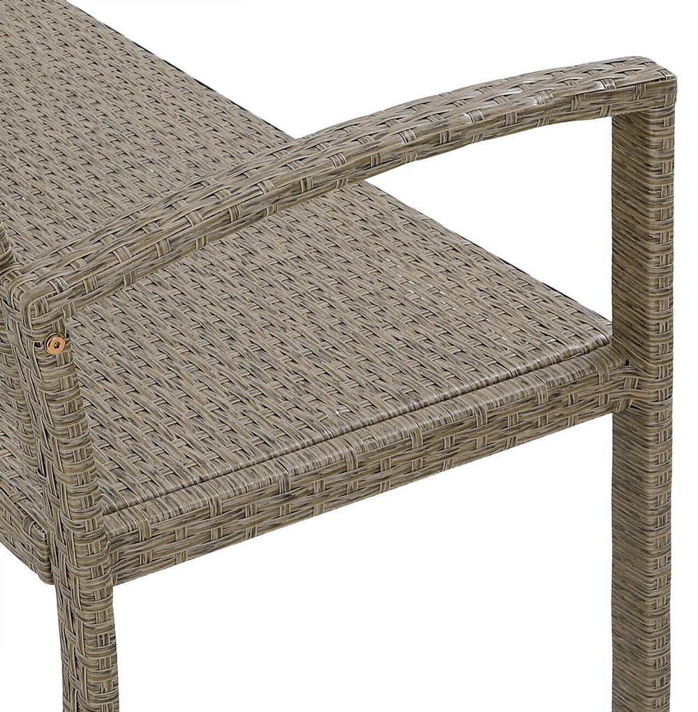 Casaria Záhradná lavica polyratan, 122x55x90cm béžovo-šedá