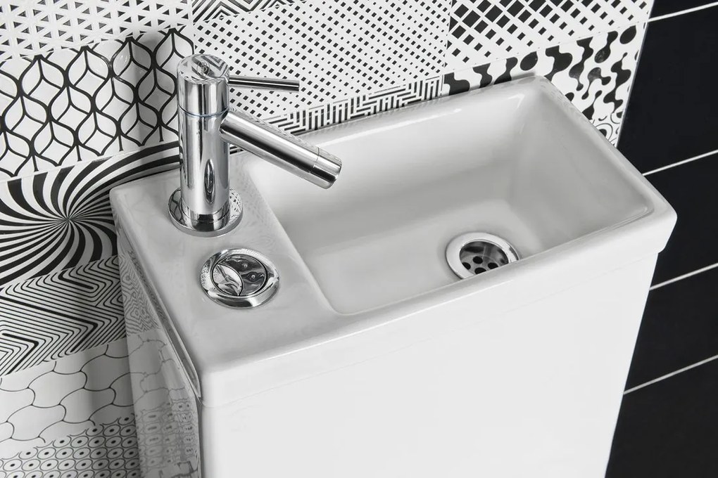 Aqualine Aqualine, HYGIE WC kombi s umývadielkom, zadný/spodný odpad, biela, PB104W