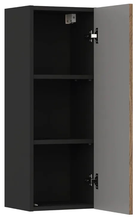 Koupelnová sestava Talia Casella s deskou, umyvadlem, skříňkami a zrcadlem 80 cm černá mat/dub casella